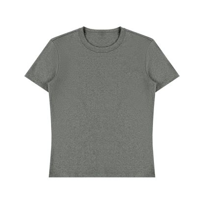 Unisex Fitted Cotton Spandex T-Shirt in flower gray
