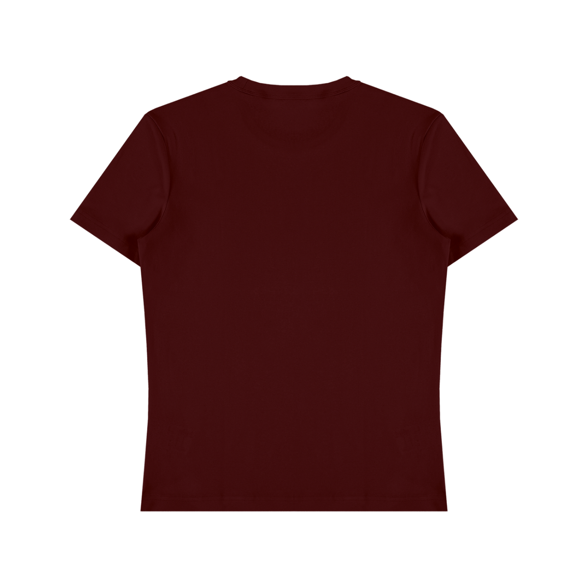Unisex Fitted Cotton Spandex T-Shirt in jujube red, alternate angle