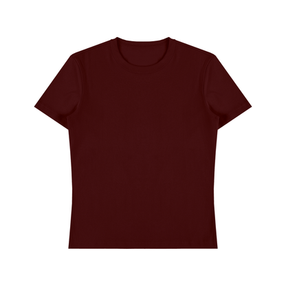 Unisex Fitted Cotton Spandex T-Shirt in jujube red