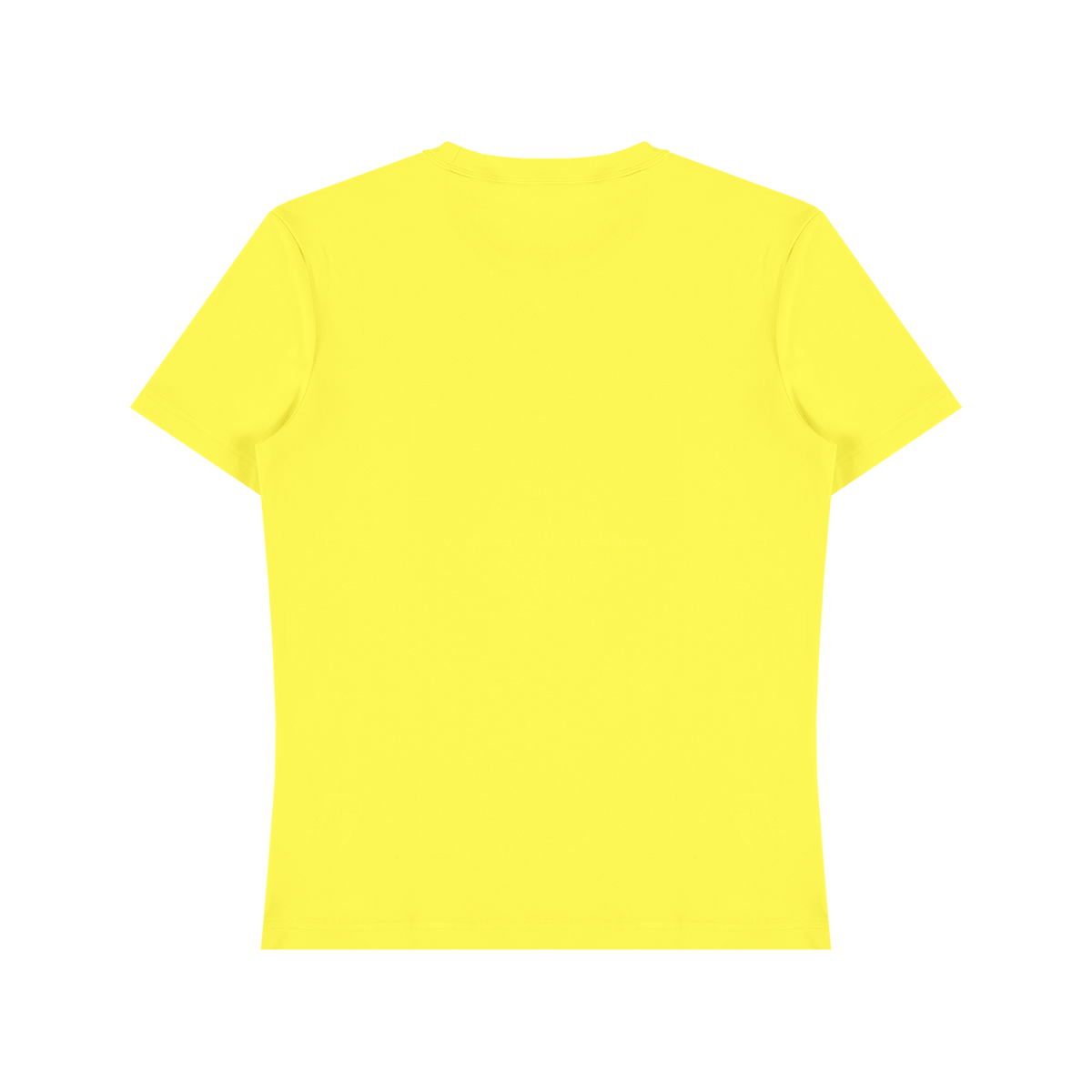Unisex Fitted Cotton Spandex T-Shirt in lemon yellow, alternate angle