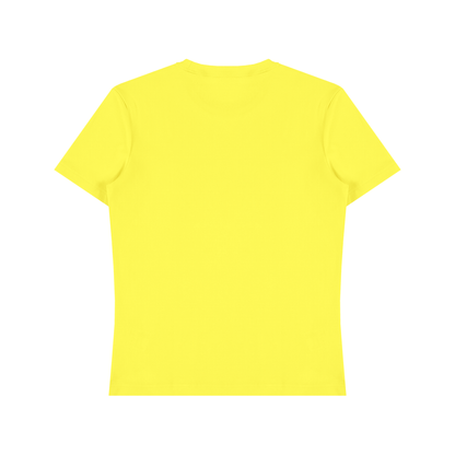 Unisex Fitted Cotton Spandex T-Shirt in lemon yellow, alternate angle