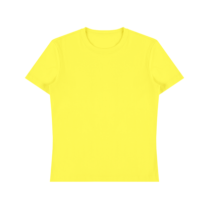 Unisex Fitted Cotton Spandex T-Shirt in lemon yellow
