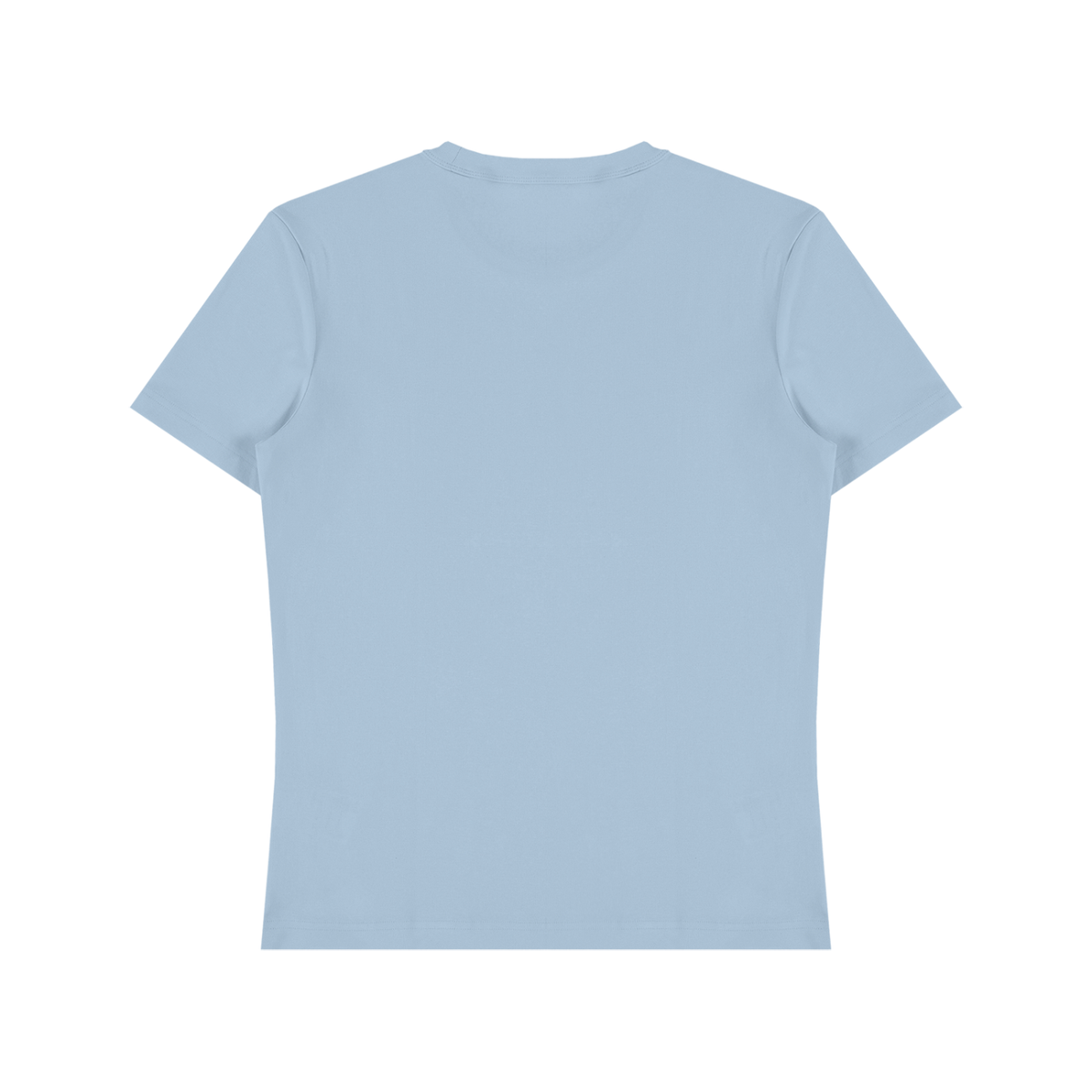 Unisex Fitted Cotton Spandex T-Shirt in light blue, alternate angle