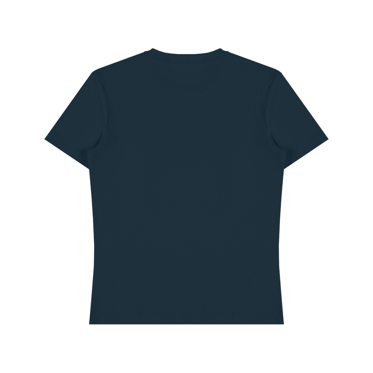Unisex Fitted Cotton Spandex T-Shirt in navy blue, alternate angle