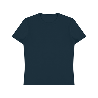 Unisex Fitted Cotton Spandex T-Shirt in navy blue