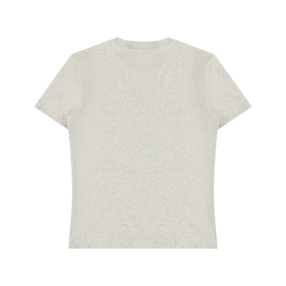 Unisex Fitted Cotton Spandex T-Shirt in oat gray, alternate angle