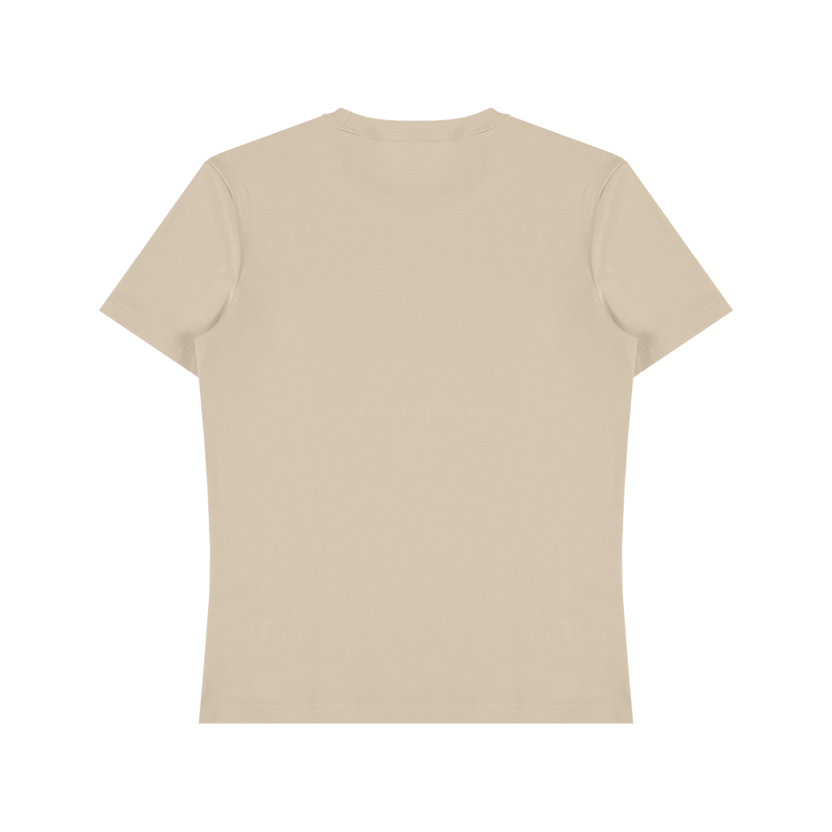 Unisex Fitted Cotton Spandex T-Shirt in pale khaki, alternate angle