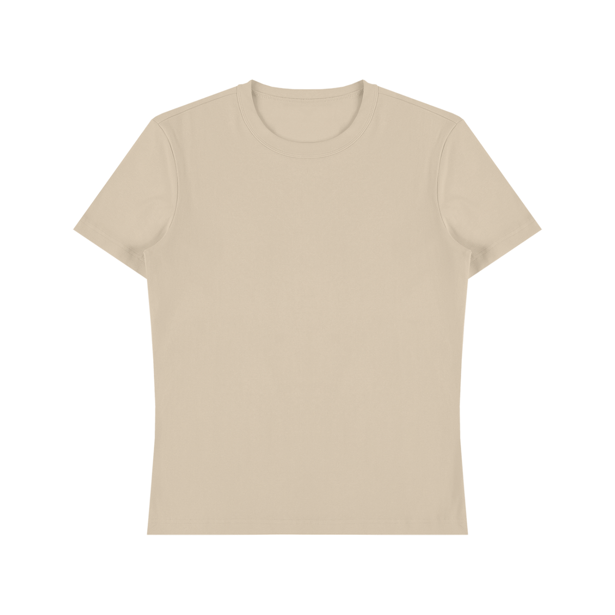 Unisex Fitted Cotton Spandex T-Shirt in pale khaki