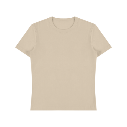 Unisex Fitted Cotton Spandex T-Shirt in pale khaki