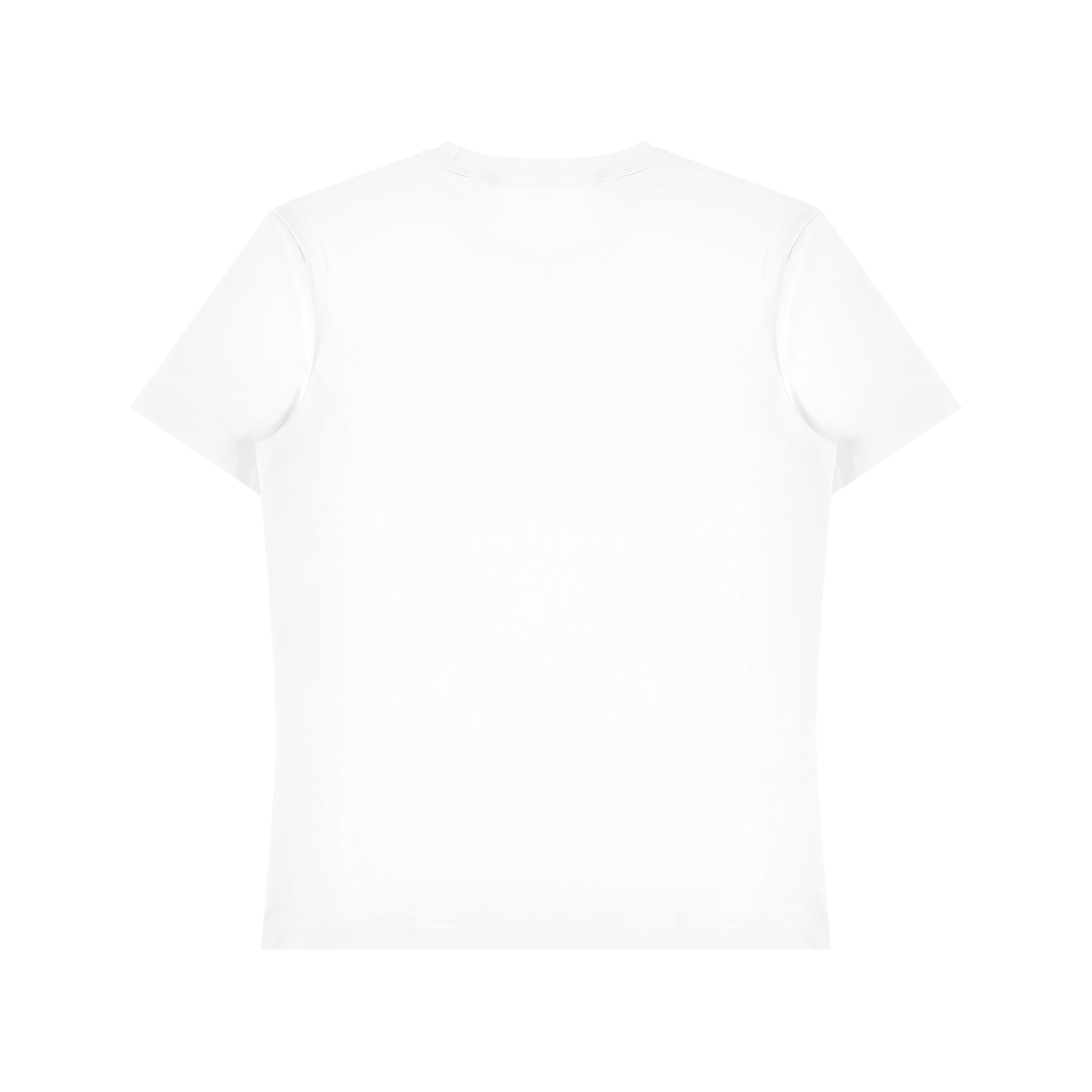 Unisex Fitted Cotton Spandex T-Shirt in white, alternate angle