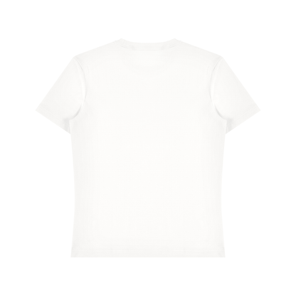 Unisex Fitted Cotton Spandex T-Shirt in white, alternate angle