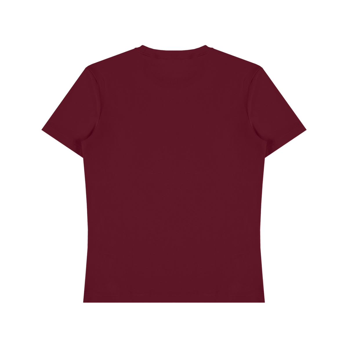Unisex Fitted Cotton Spandex T-Shirt in wine red, alternate angle