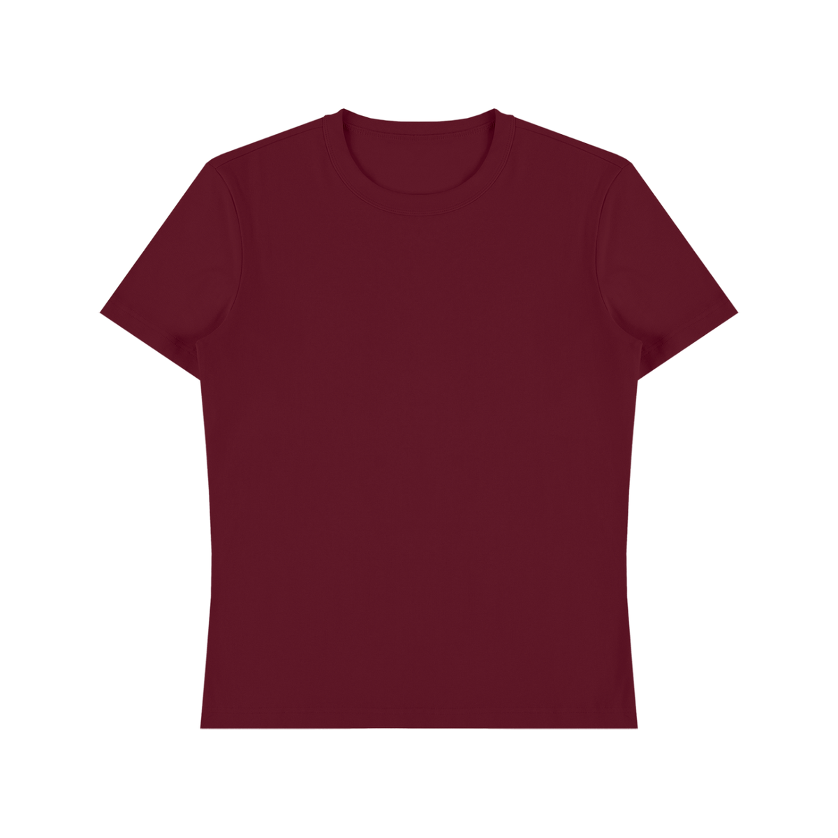 Unisex Fitted Cotton Spandex T-Shirt in wine red