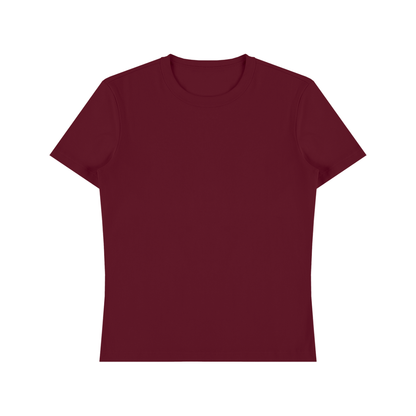 Unisex Fitted Cotton Spandex T-Shirt in wine red