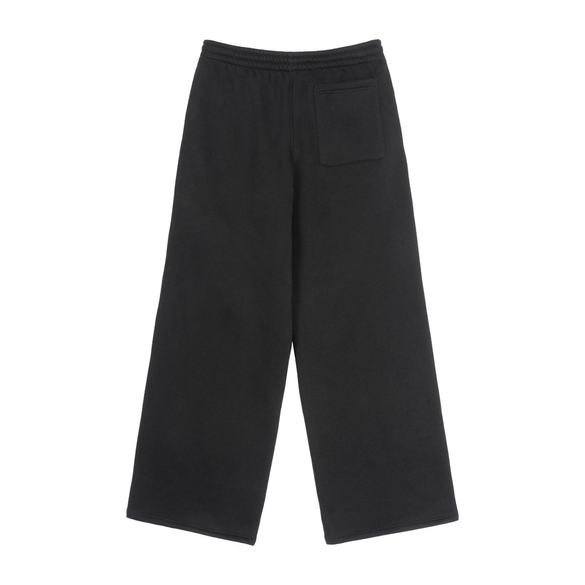 Unisex Fleece Drawstring Straight-Leg Sweatpants in black, alternate angle