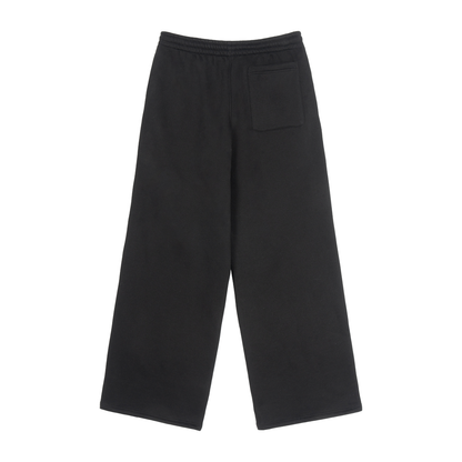Unisex Fleece Drawstring Straight-Leg Sweatpants in black, alternate angle