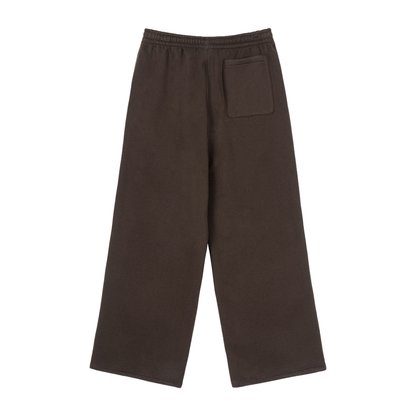 Unisex Fleece Drawstring Straight-Leg Sweatpants in brown, alternate angle
