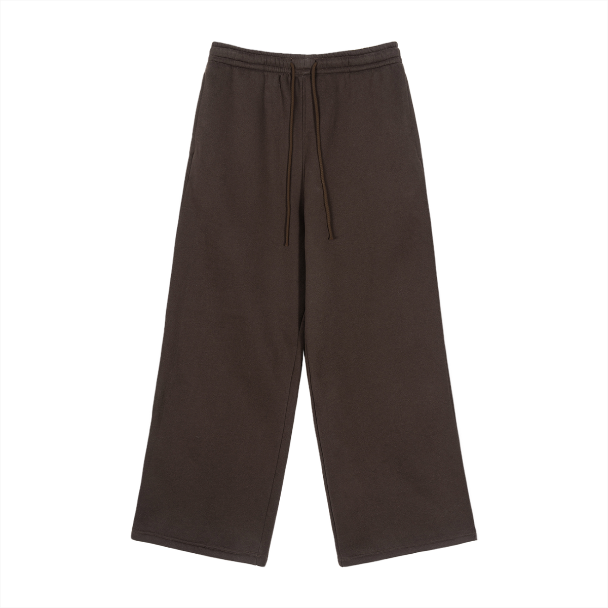 Unisex Fleece Drawstring Straight-Leg Sweatpants in brown