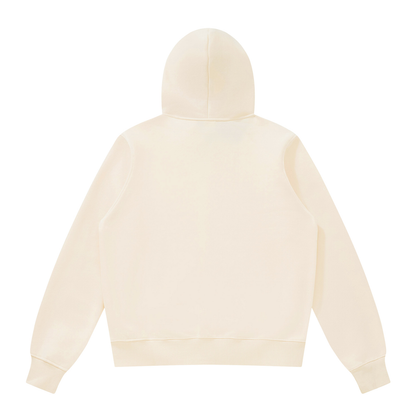 Unisex Fleece Full Zip Hoodie in apricot, alternate angle