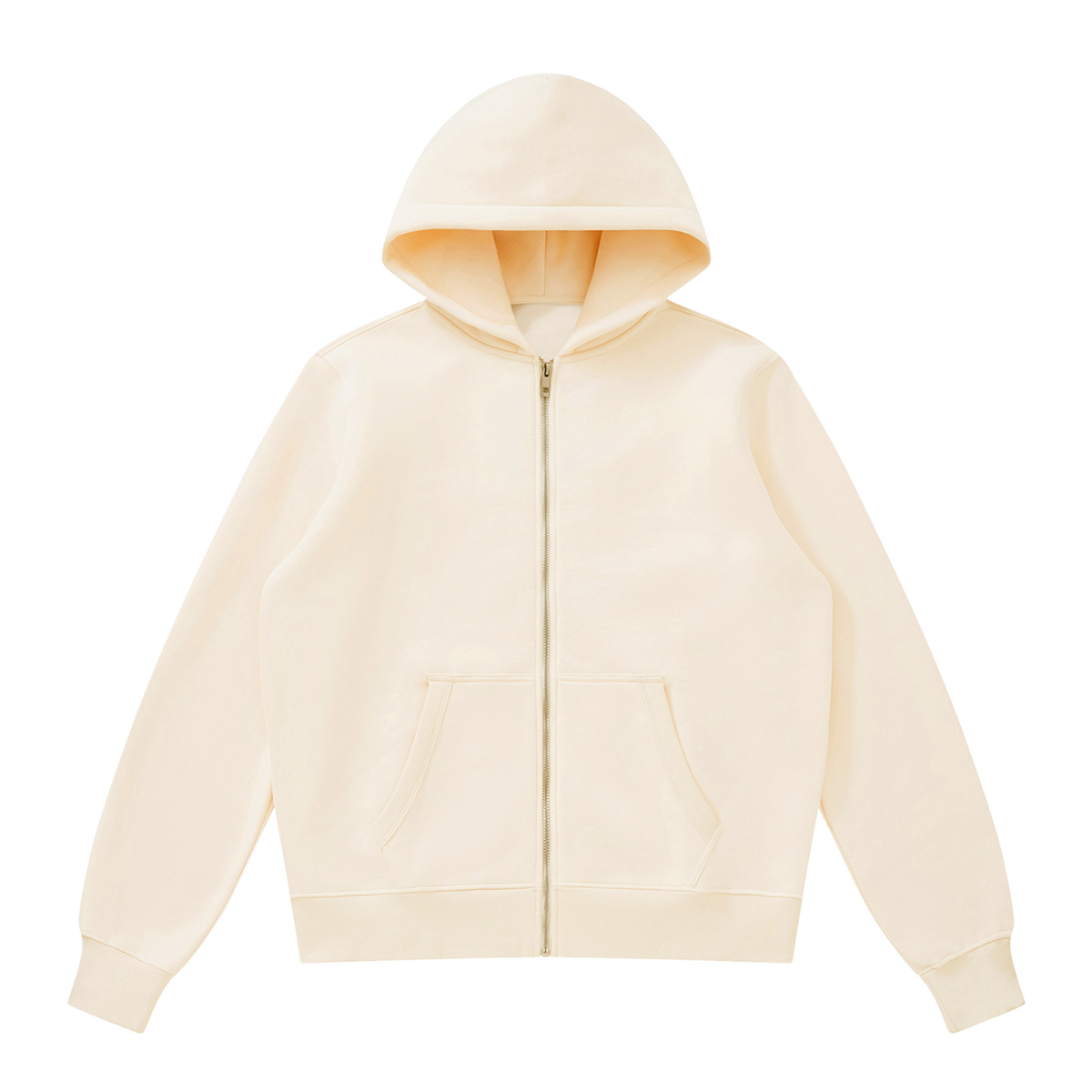 Unisex Fleece Full Zip Hoodie in apricot