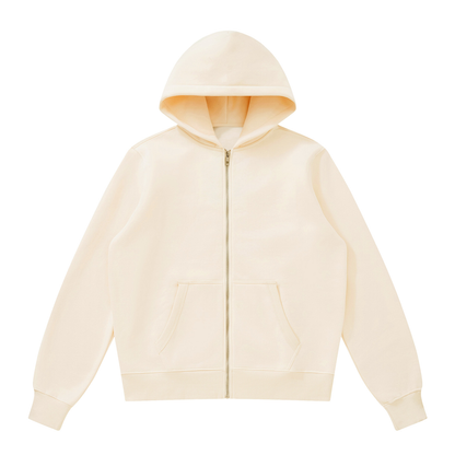 Unisex Fleece Full Zip Hoodie in apricot