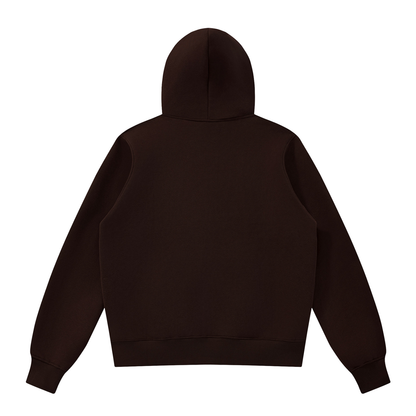 Unisex Fleece Full Zip Hoodie in coffee, alternate angle
