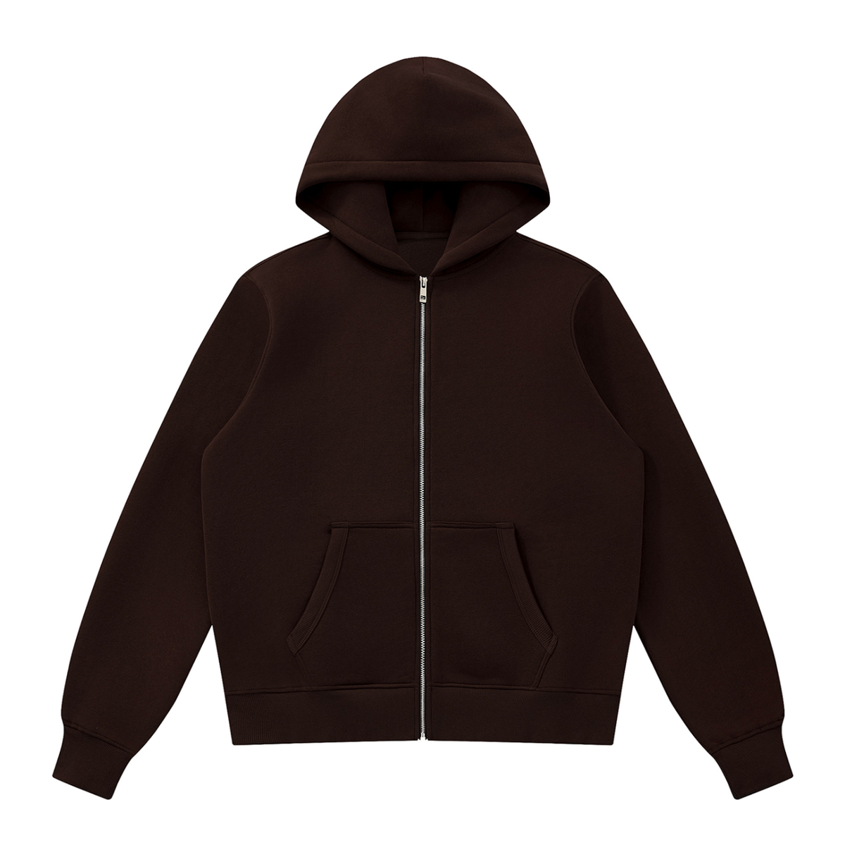 Unisex Fleece Full Zip Hoodie in coffee