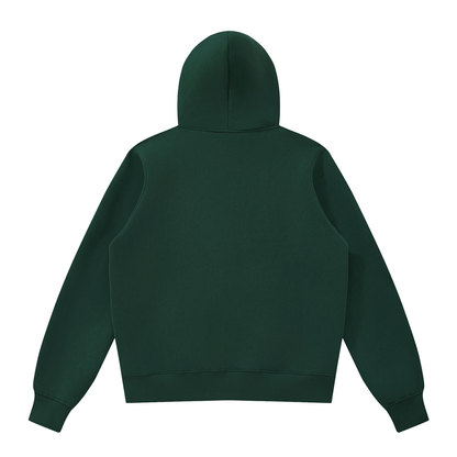 Unisex Fleece Full Zip Hoodie in dark green, alternate angle