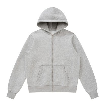 Unisex Fleece Full Zip Hoodie in flower gray