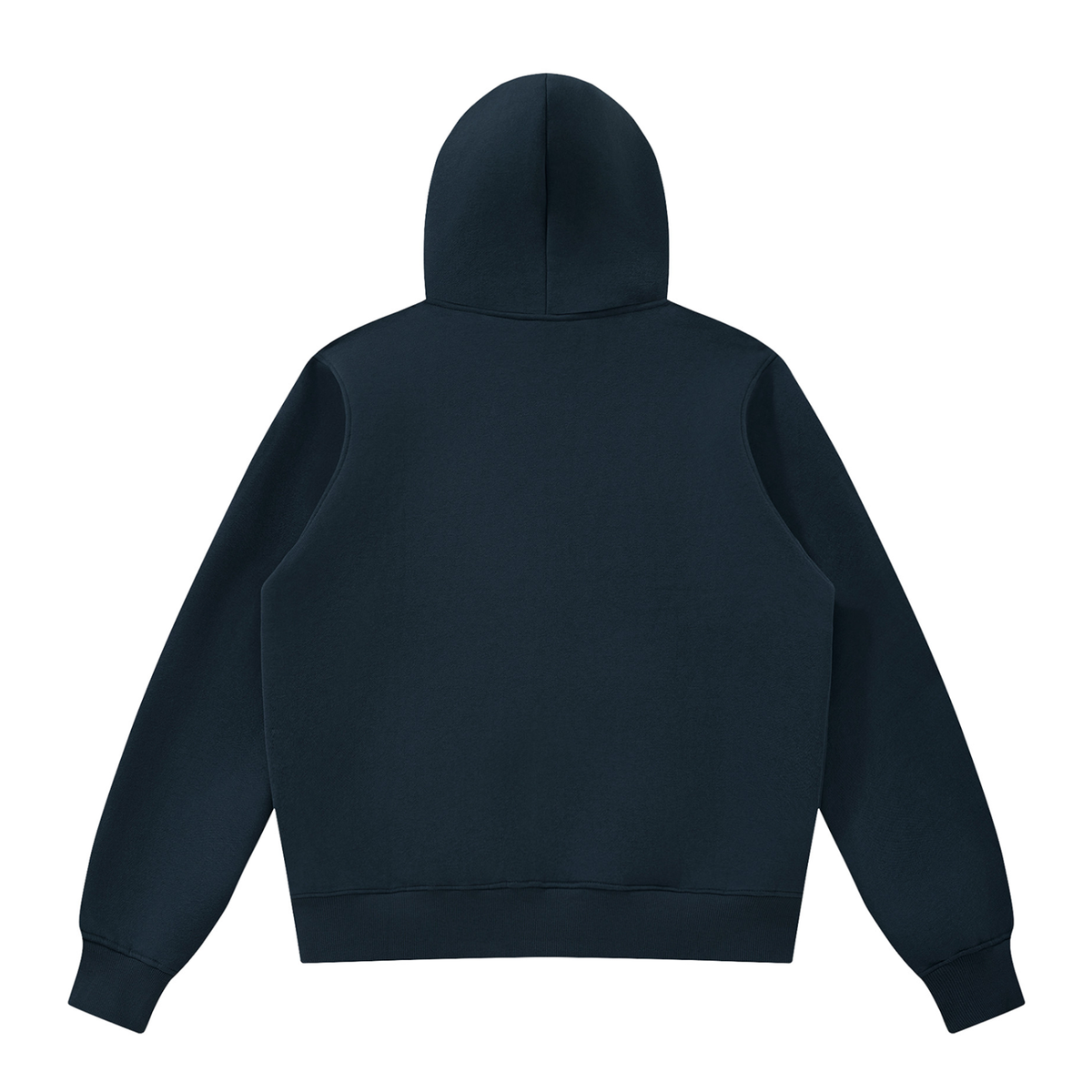 Unisex Fleece Full Zip Hoodie in navy blue, alternate angle