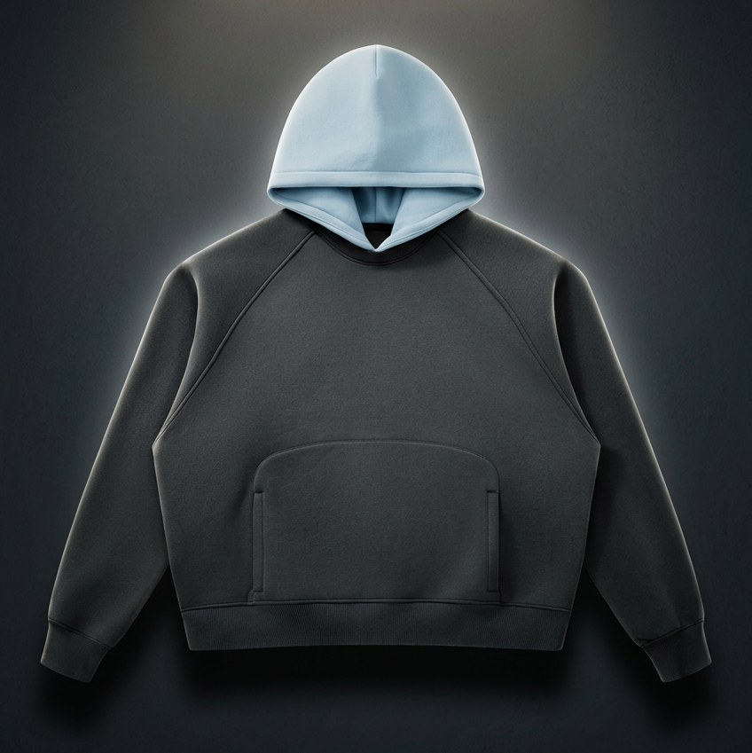 Unisex Fleece Raglan Color Block Hoodie – Loose Fit Thick Cotton Blend