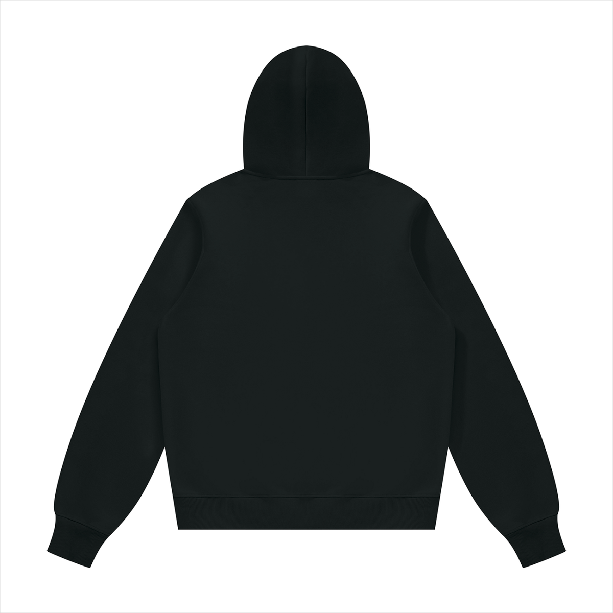 Unisex Fleece Regular Shoulder Hoodie in black, alternate angle