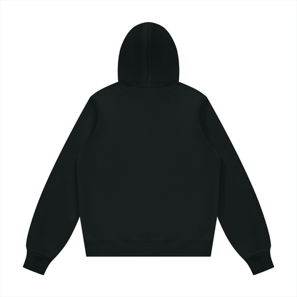 Unisex Fleece Regular Shoulder Hoodie in black, alternate angle
