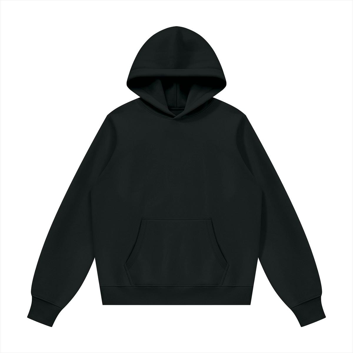 Unisex Fleece Regular Shoulder Hoodie in black