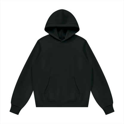 Unisex Fleece Regular Shoulder Hoodie in black