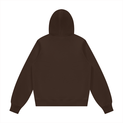 Unisex Fleece Regular Shoulder Hoodie in coffee, alternate angle