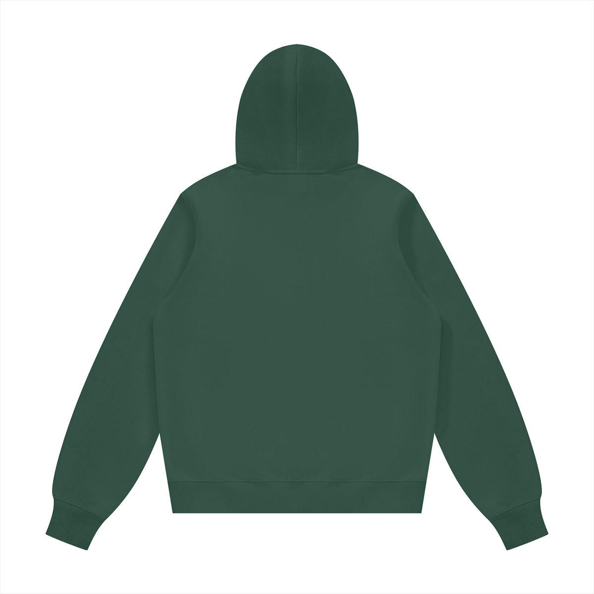 Unisex Fleece Regular Shoulder Hoodie in dark green, alternate angle