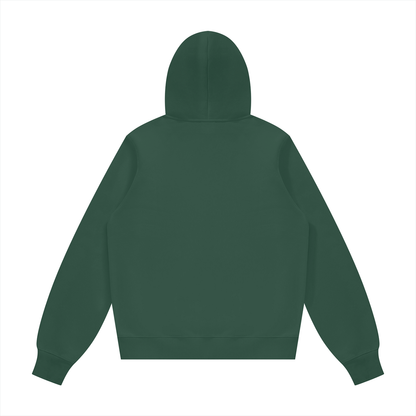 Unisex Fleece Regular Shoulder Hoodie in dark green, alternate angle