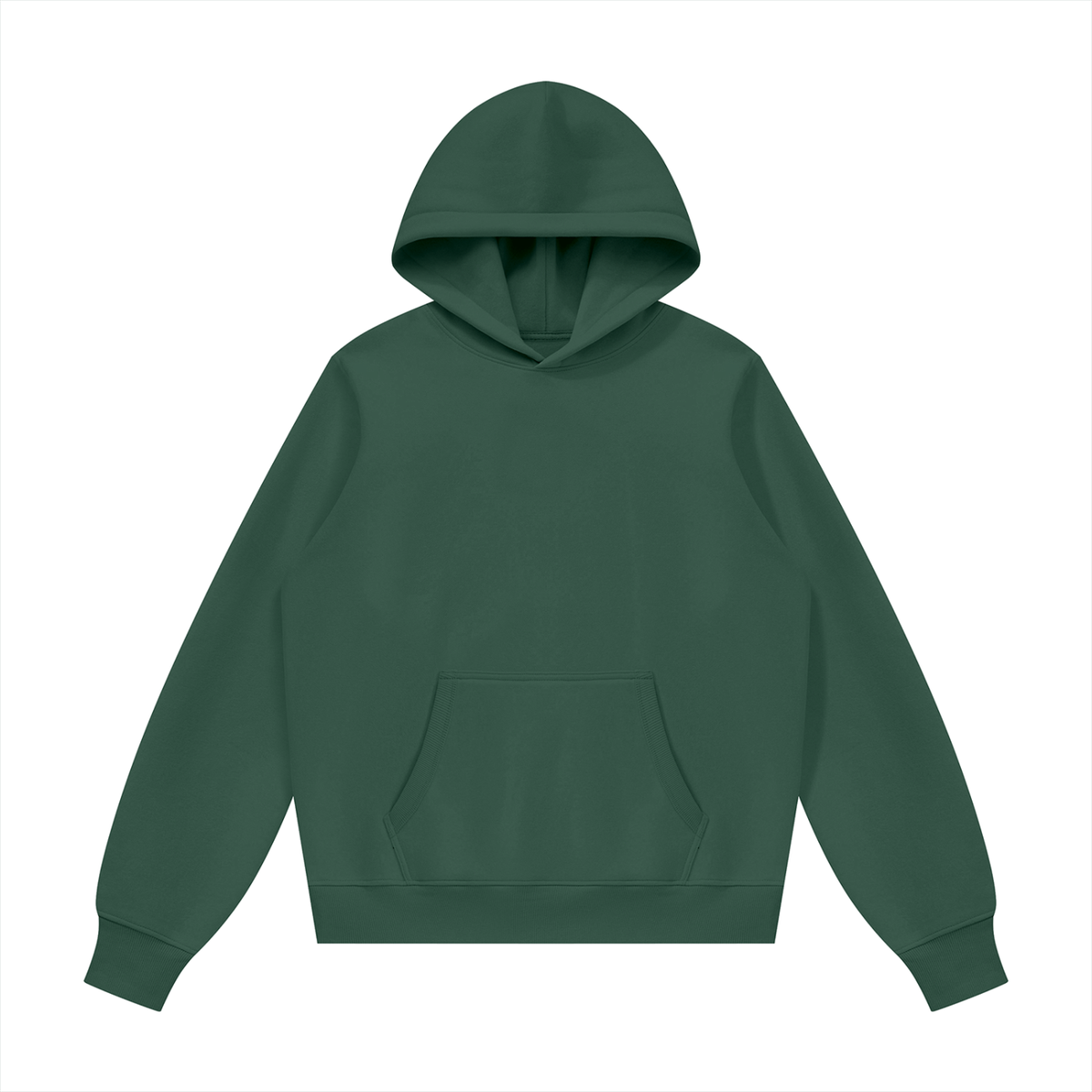 Unisex Fleece Regular Shoulder Hoodie in dark green