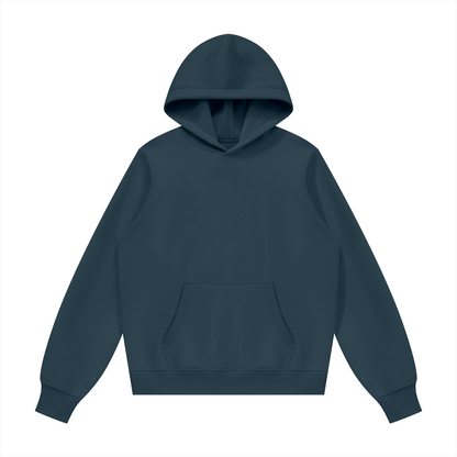 Unisex Fleece Regular Shoulder Hoodie in navy blue