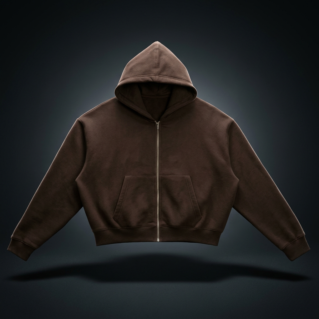 Unisex Fleece Zip-Up Boxy Hoodie