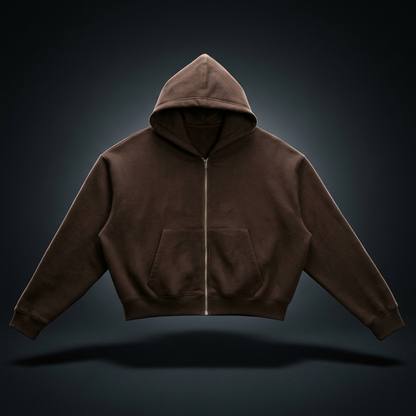 Unisex Fleece Zip-Up Boxy Hoodie