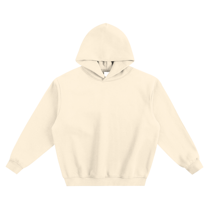 Unisex Fleeced Boxy Hoodie in cream apricot