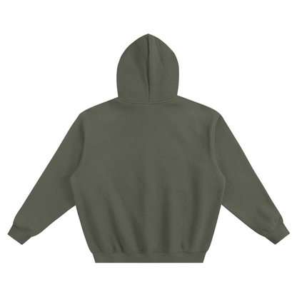 Unisex Fleeced Boxy Hoodie in dark gray, alternate angle