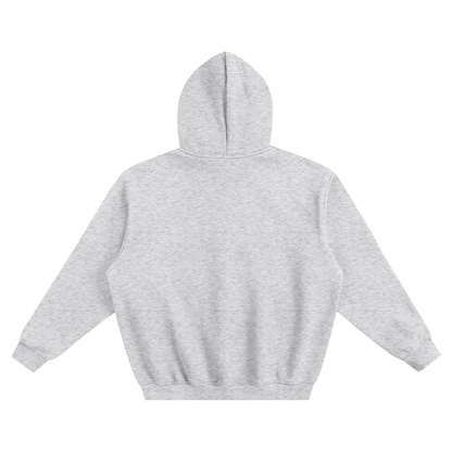 Unisex Fleeced Boxy Hoodie in flower gray, alternate angle