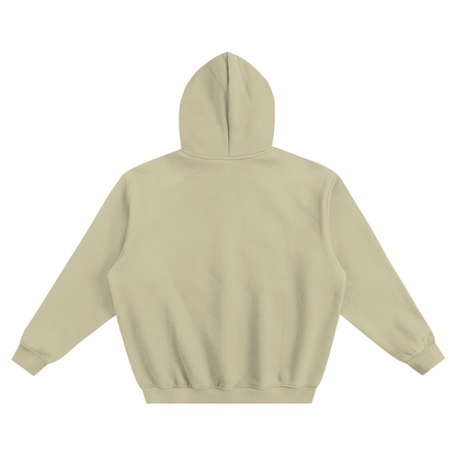 Unisex Fleeced Boxy Hoodie in gray green, alternate angle