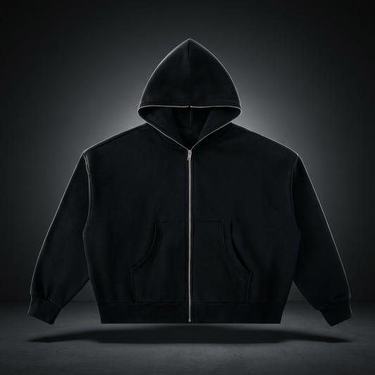 Unisex Fleeced Full-Zip Boxy Hoodie, view 1