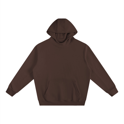 Unisex Fleeced High Neck Hoodie in brown