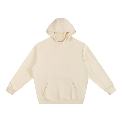 Unisex Fleeced High Neck Hoodie in light apricot
