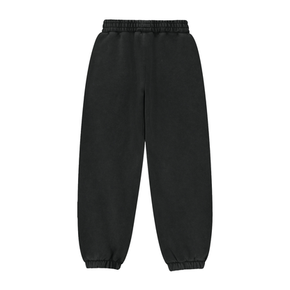 Unisex Fleeced Jogger Sweatpants in black, alternate angle